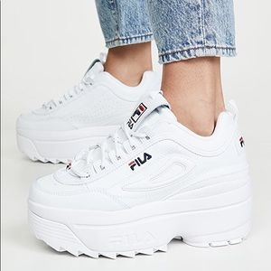 Womens Fila Disruptor Platform Wedge Athletic Shoe